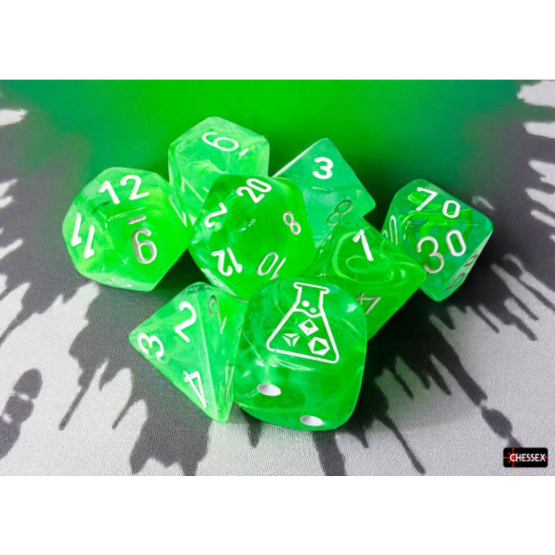 Lab Dice Nebula Gelatinous/white Polyhedral 7-Dice Set