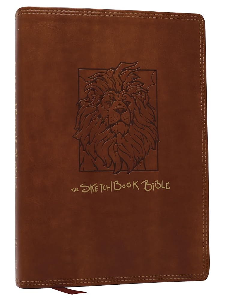 The Sketchbook Bible: The Complete Bible with Hundreds of Illustrations (NKJV, Brown Leathersoft, Red Letter, Comfort Print) cover image