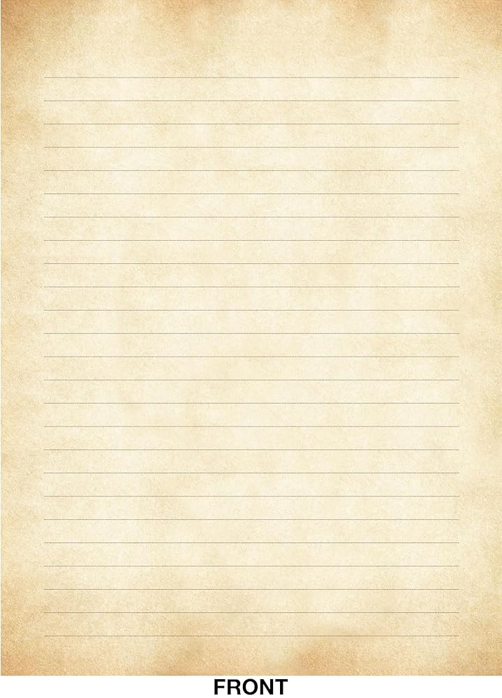 Vintage Parchment Lined Stationery Set (30 lined sheets, 24 envelopes) cover image