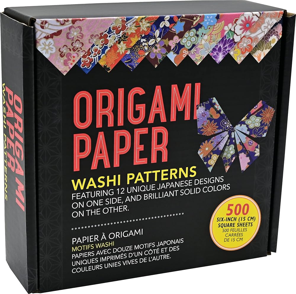 Origami Paper Washi Patterns (12 Designs, 500 Sheets) cover image
