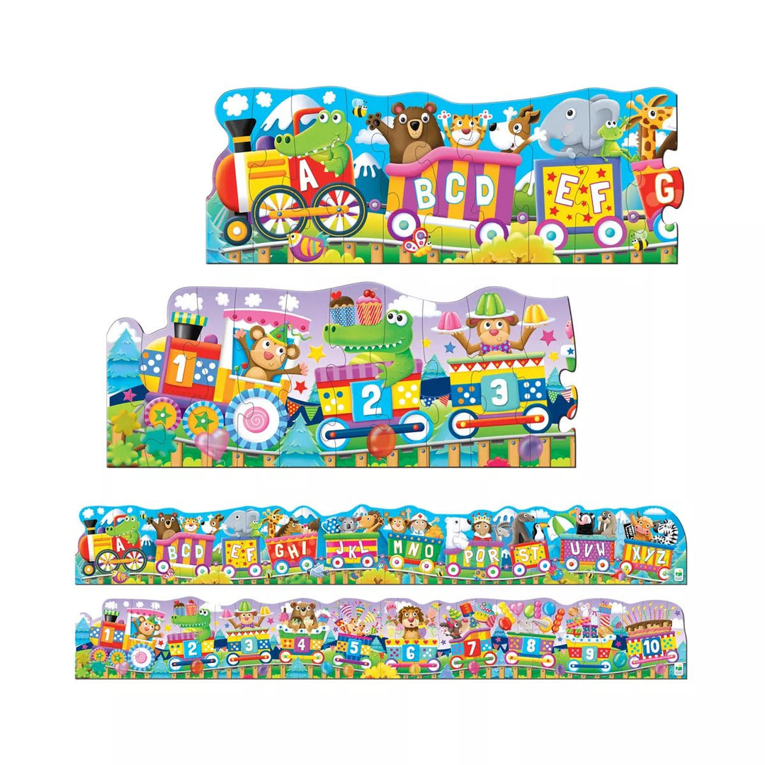 ABC and 123 Trains Puzzle - 657092854631 - Jedko Games - The Little Lost Bookshop