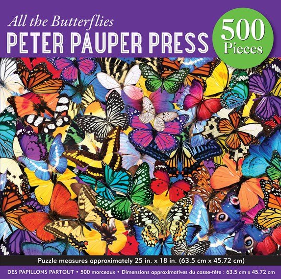 All the Butterflies 500 - Piece Jigsaw Puzzle - 9781441338150 - Peter Pauper Press - The Little Lost Bookshop