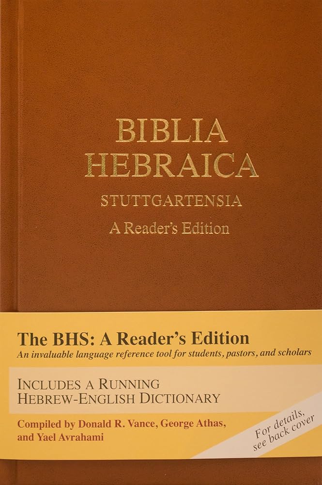 Biblia Hebraica Stuttgartensia (BHS) (Hardcover): A Reader's Edition (Hebrew Edition) - 9781598563429 - Donald R. Vance, George Athas, Yael Avrahami, Jonathan G. Kline - German Bible Society - The Little Lost Bookshop