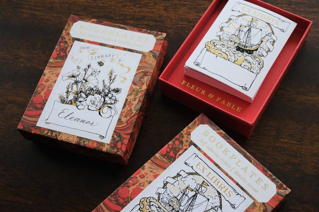 Book Curse bookplates: 10 pack (string tie envelope) - 739601496096 - Bookplate - Fleur & Fable - The Little Lost Bookshop