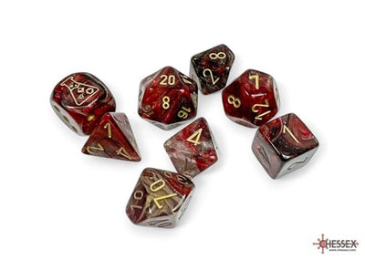 Borealis Cosmos/gold Polyhedral 7 - Dice Set (with bonus die) - 601982045425 - The Little Lost Bookshop - The Little Lost Bookshop