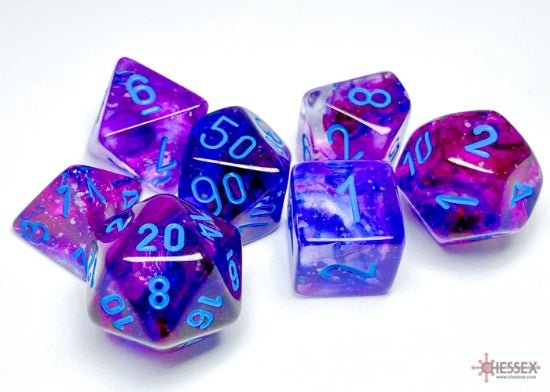 Chessex D7 - Die Set Nebula Polyhedral Nocturnal Blue - 601982032296 - Dice - Chessex - The Little Lost Bookshop