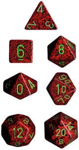 Chessex D7 - Die Set Speckled Polyhedral Strawberry - 601982020989 - Games - The Little Lost Bookshop