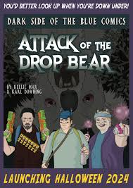 Dark Side of the Blue Comics - Attack of the Drop Bear - dark03 - Kellie Mar - Bowie Bunny - The Little Lost Bookshop
