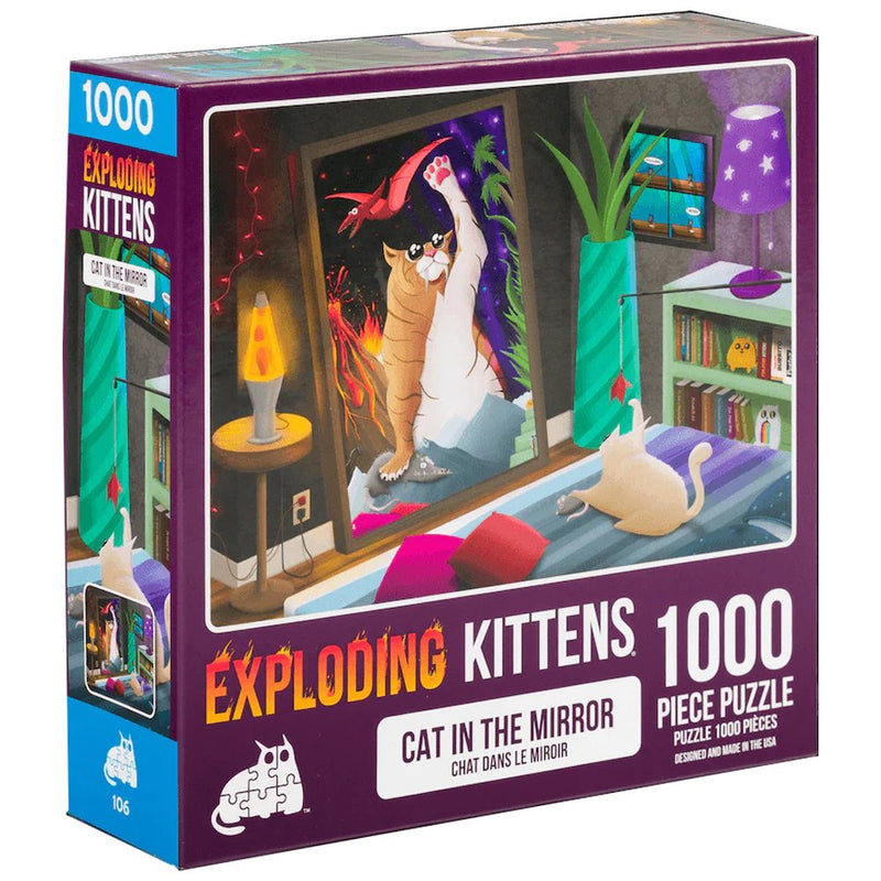 Exploding Kittens: Cat in the Mirror 1000pc Jigsaw Puzzle - 810083040059 - Exploding Kittens - The Little Lost Bookshop