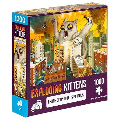 Exploding Kittens: Feline of Unusual Size (FOUS) 1000pc Jiigsaw Puzzle - 810083042398 - Exploding Kittens - The Little Lost Bookshop