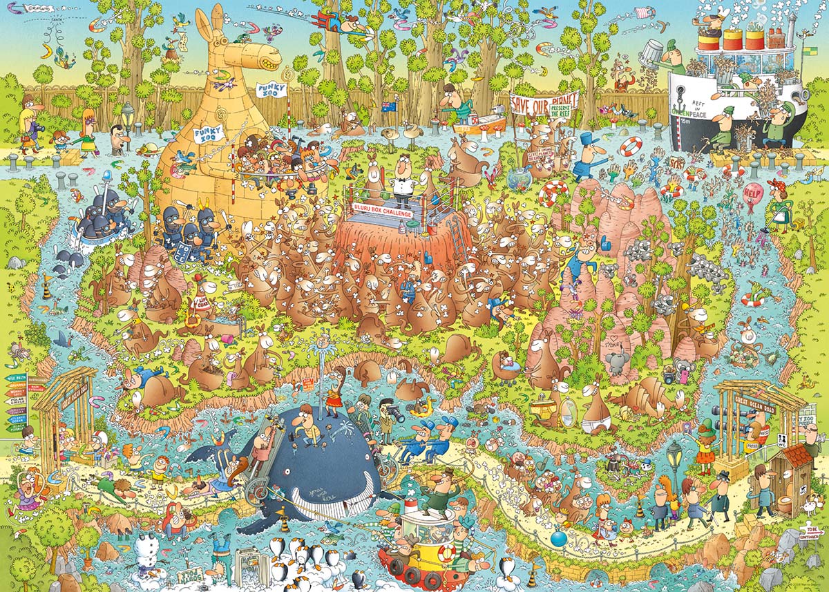 HEYE Funky Zoo 1000pc Jigsaw - 4001689298708 - Jedko Games - The Little Lost Bookshop