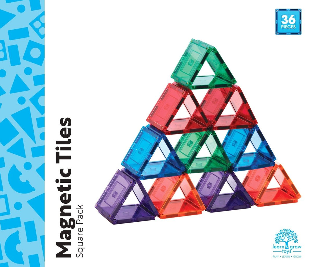 Learn & Grow Magnetic Tiles - Small Square Pack (36 piece) - LAGT_36PC_SML_SQ_PACK - Learn and Grow Toys - The Little Lost Bookshop