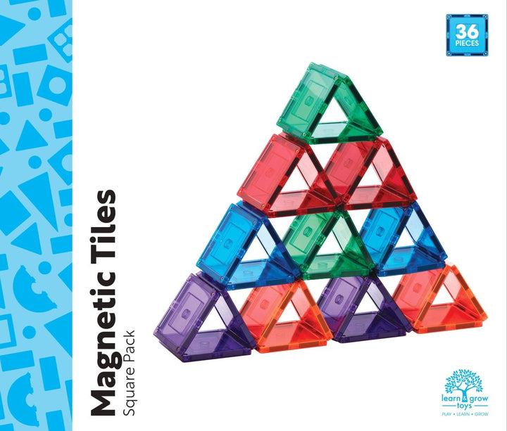 Learn & Grow Magnetic Tiles - Small Square Pack (36 piece) - LAGT_36PC_SML_SQ_PACK - Learn and Grow Toys - The Little Lost Bookshop