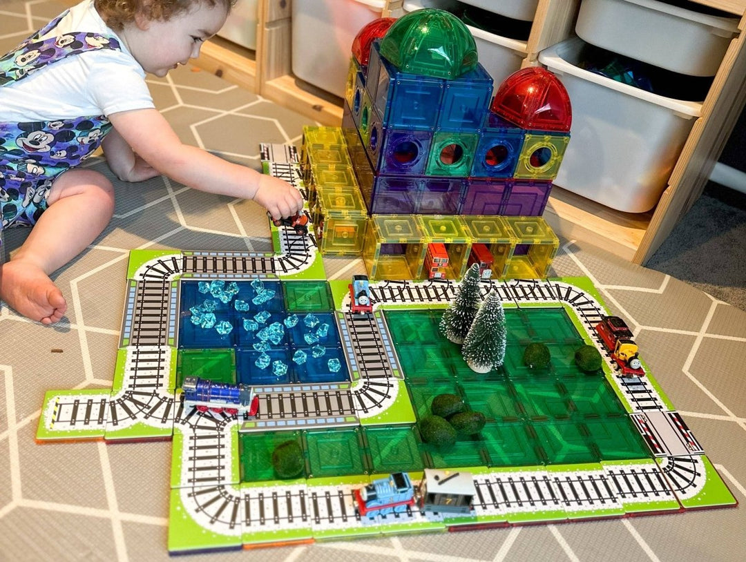 Learn & Grow Toys - Magnetic Tile Topper - Train Pack (36 Pi - MTT - 36PC - TRAIN - Learn and Grow Toys - The Little Lost Bookshop