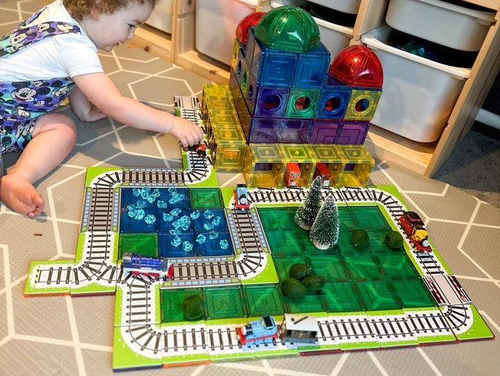 Learn & Grow Toys - Magnetic Tile Topper - Train Pack (36 Pi - MTT - 36PC - TRAIN - Learn and Grow Toys - The Little Lost Bookshop