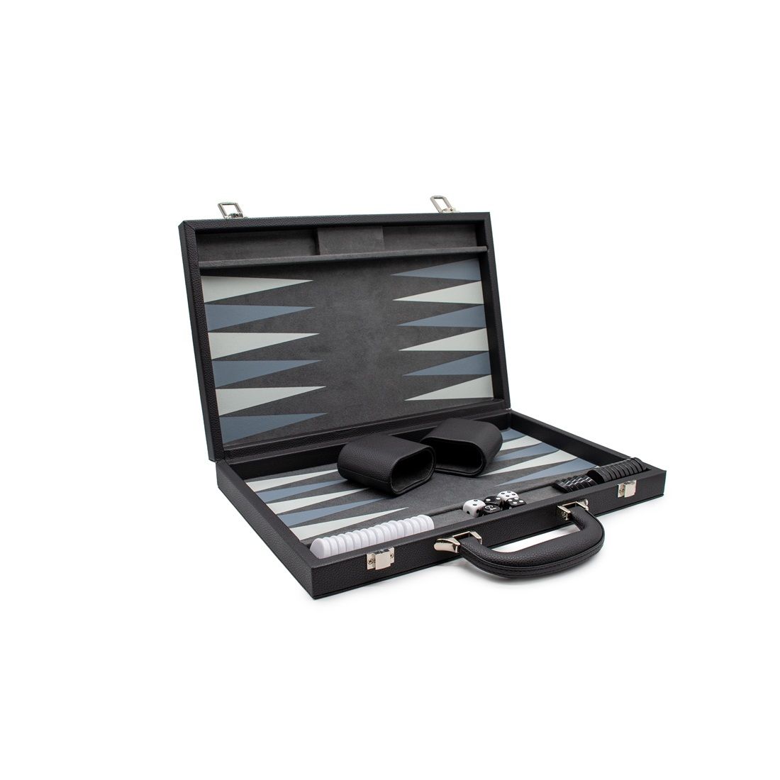 LPG Classics Leather Backgammon Set - Black - 9360578000873 - Game - Let's Play Games - The Little Lost Bookshop