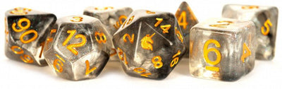 MDG Unicorn Resin Polyhedral Dice Set - Rogue Rage - 680599384196 - Dice - Metallic Dice Games - The Little Lost Bookshop