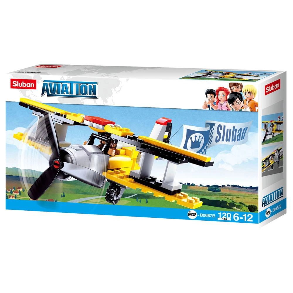 Sluban Aviation Biplane (120pc) - 8719558071098 - Toy - Sluban - The Little Lost Bookshop