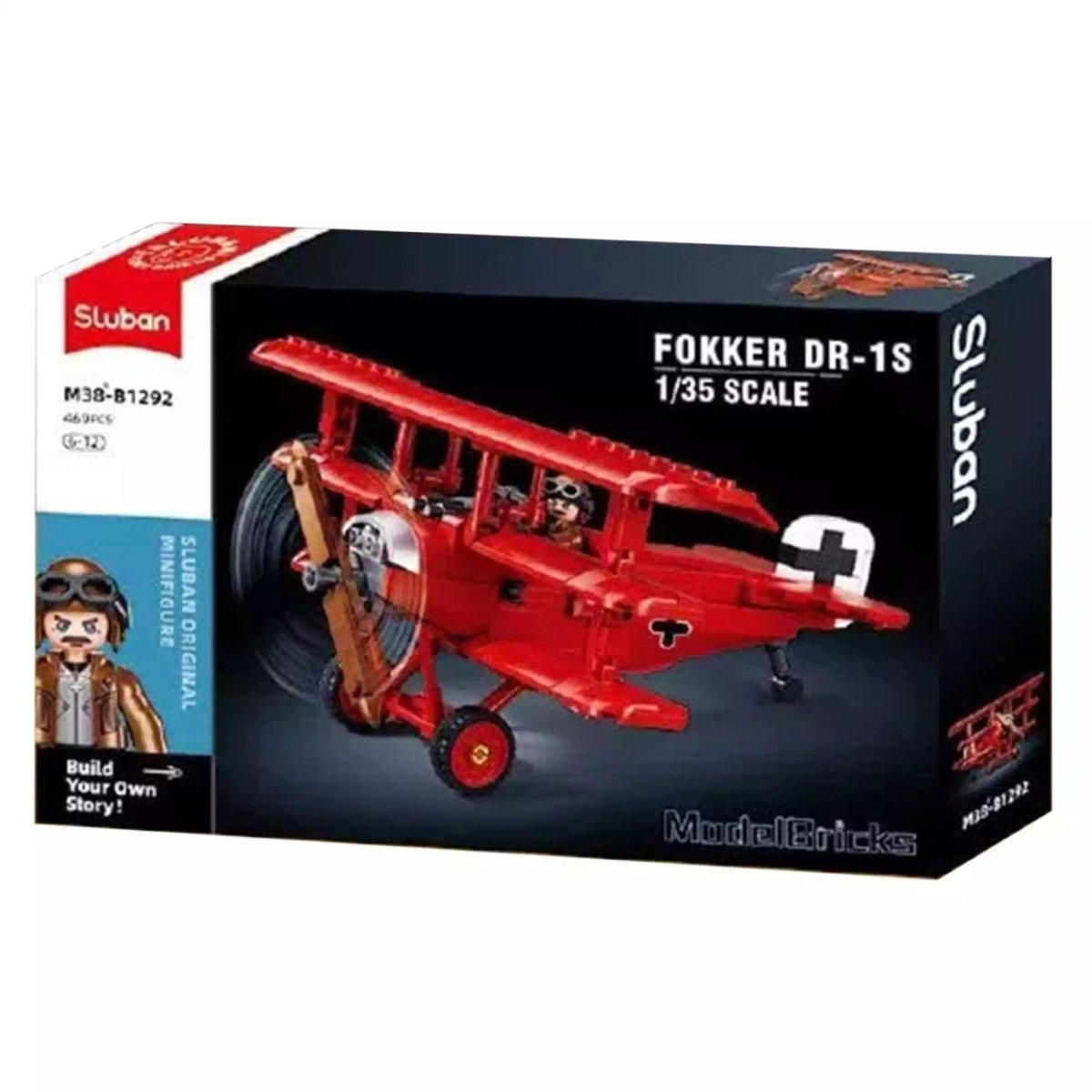 Sluban Red Baron Fokker Triplane, 281pc - 6938242962586 - The Little Lost Bookshop - The Little Lost Bookshop