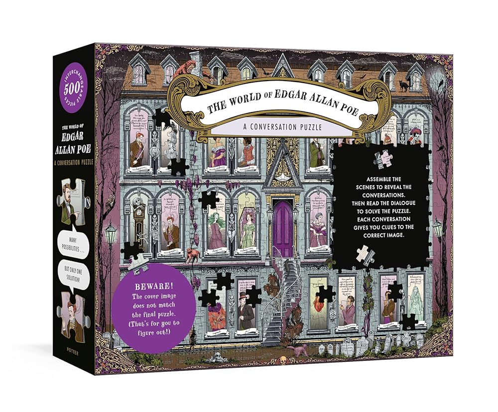 The World of Edgar Allan Poe: A Conversation Puzzle: 500 - Piece Puzzle: A Jigsaw Puzzle for Adults - 9780593799581 - Jacqui Oakley - Clarkson Potter/Ten Speed - The Little Lost Bookshop
