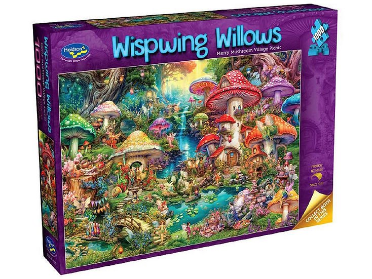Wispwing Willows Merry Mushroom Village Picnic Puzzle - 9414131778324 - The Little Lost Bookshop - The Little Lost Bookshop