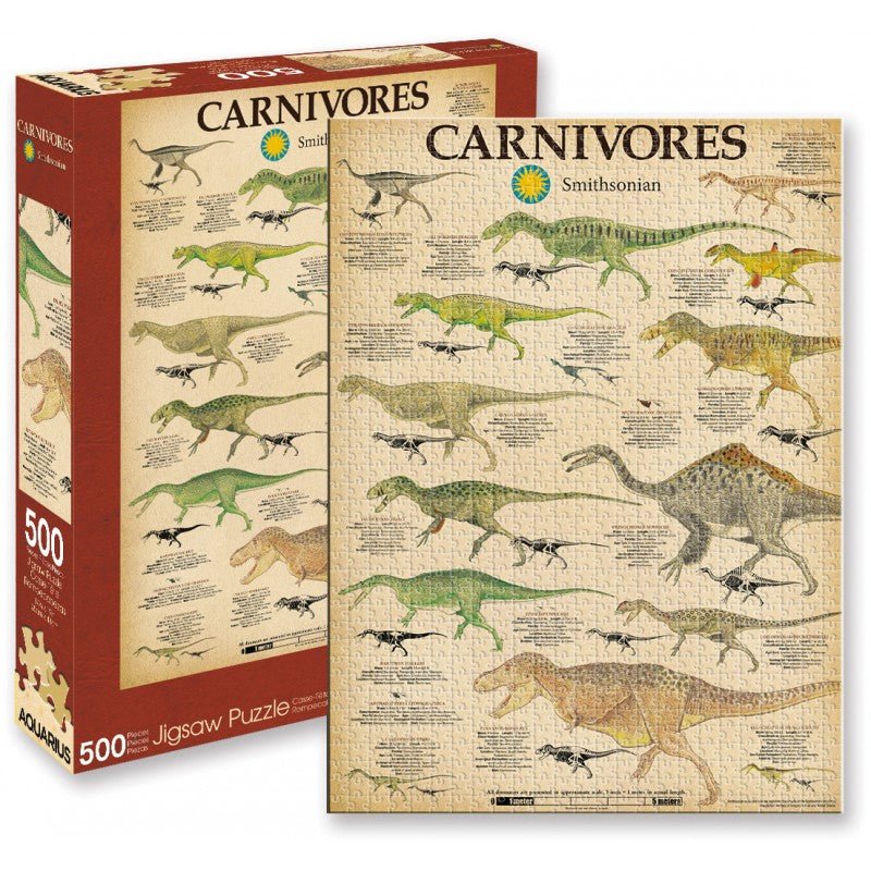Aquarius Carnivore Dinosaur Puzzle (500pc) - 840391149854 - Board Games - The Little Lost Bookshop