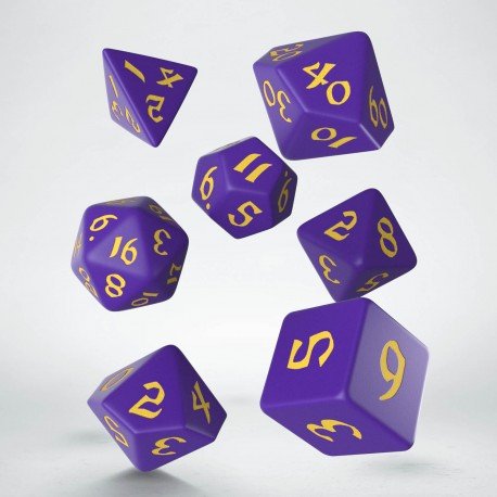Classic Runic Dice Set (Purple and Yellow) - 5907699494217 - Board Games - The Little Lost Bookshop