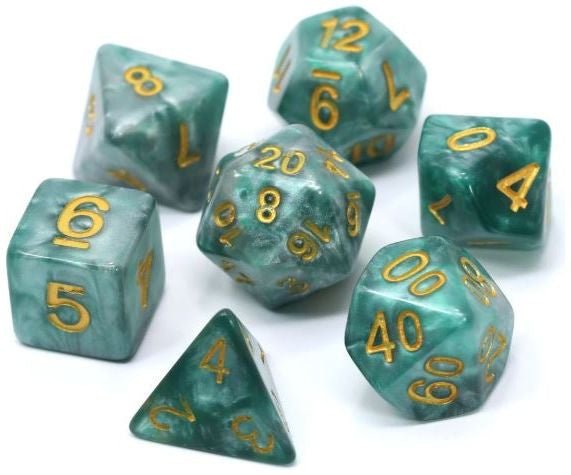 Die Hard Dice Polymer RPG Polyhedral Set - Serpentine - 689355109899 - Dice Sets & Games - Die Hard - The Little Lost Bookshop