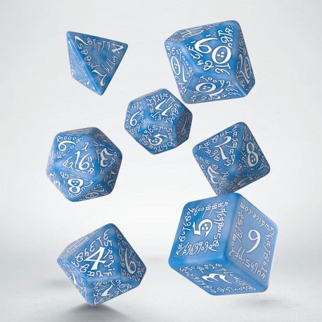 Elvish Dice Set - Glacier & White - 5907699494132 - Let's Play Games - The Little Lost Bookshop
