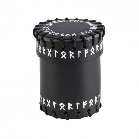 Runic Black Leather Dice Cup - 5907699490745 - Board Games - The Little Lost Bookshop