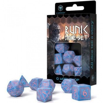 Runic Glacier & Pink Dice Set - 5907699494149 - Q workshop - The Little Lost Bookshop - The Little Lost Bookshop