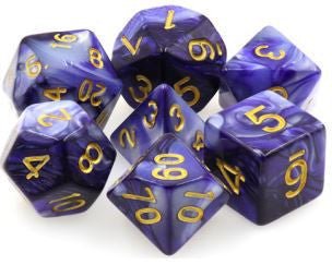 Tmg Dice Dark Purple/White Fusion (Set Of 7) - 9781947941991 - Dice - TMG - The Little Lost Bookshop