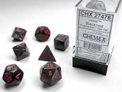 Velvet-Black/Red Dice Set - 601982024949 - Board Games - The Little Lost Bookshop