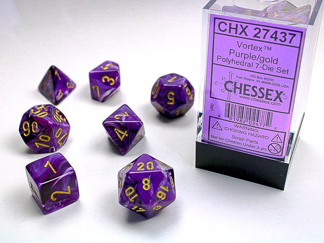 Vortex Purple/Gold Dice Set - 601982024772 - Board Games - The Little Lost Bookshop